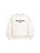 Felpa per bambini Balmain Kids bianca con logo stampato sul davanti BZ4A50 Z3728 102NE BALMAIN KIDS 