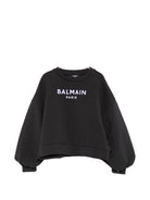Felpa per bambina Balmain Kids nera con logo sul davanti BZ4A50 Z3728 930BC BALMAIN KIDS 