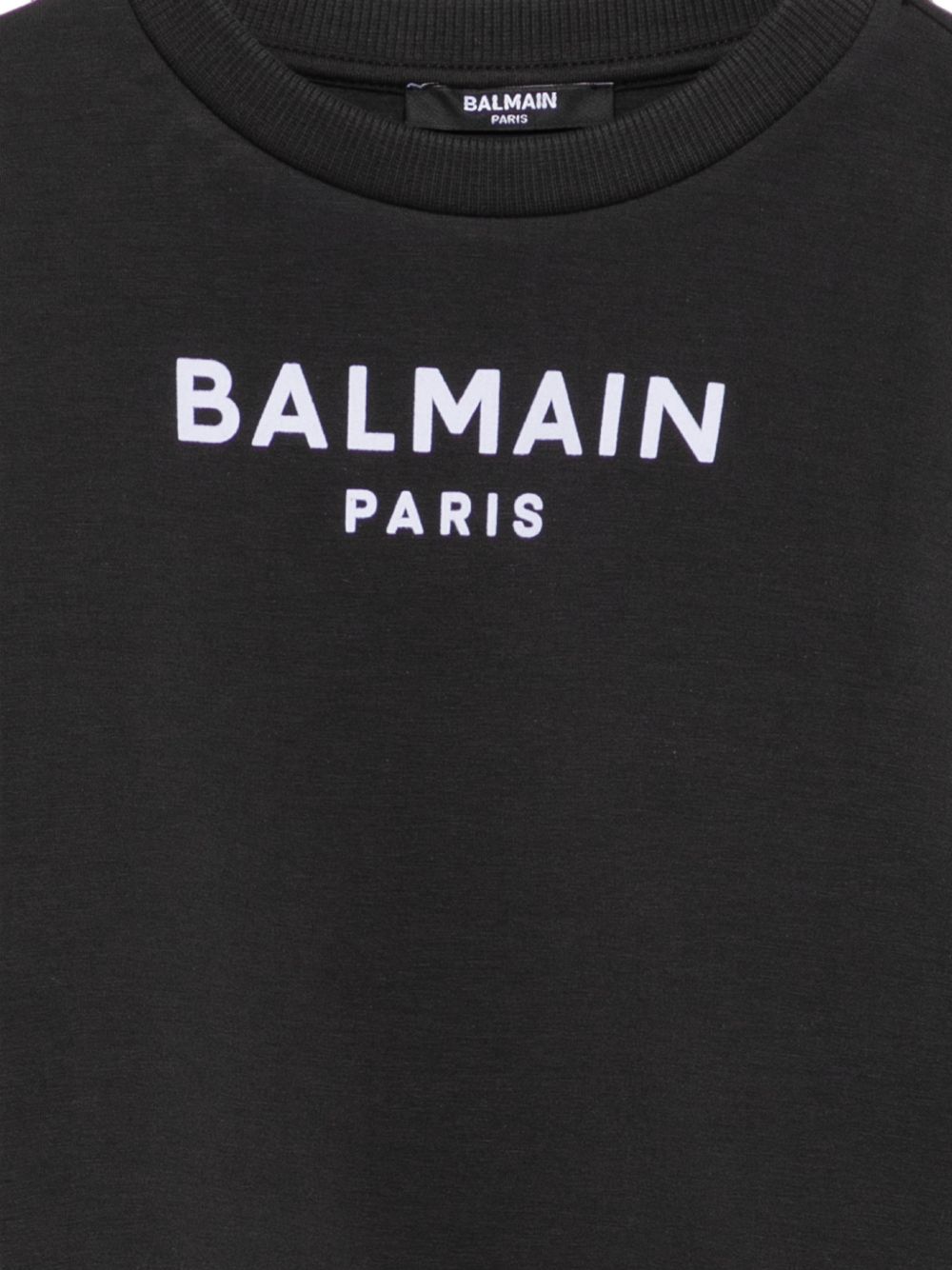 Felpa per bambina Balmain Kids nera con logo sul davanti BZ4A50 Z3728 930BC BALMAIN KIDS 