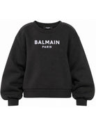 Felpa per bambina Balmain Kids nera con logo sul davanti BZ4A50 Z3728 930BC BALMAIN KIDS 