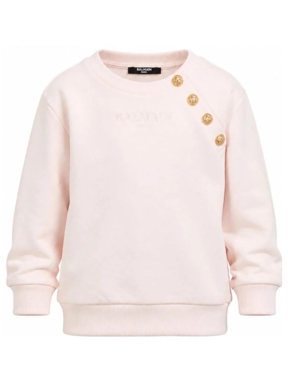 Felpa per bambina Balmain Kids rosa con bottoni decorati BZ4B30 Z3183 508OR BALMAIN KIDS 