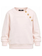 Felpa per bambina Balmain Kids rosa con bottoni decorati BZ4B30 Z3183 508OR BALMAIN KIDS 