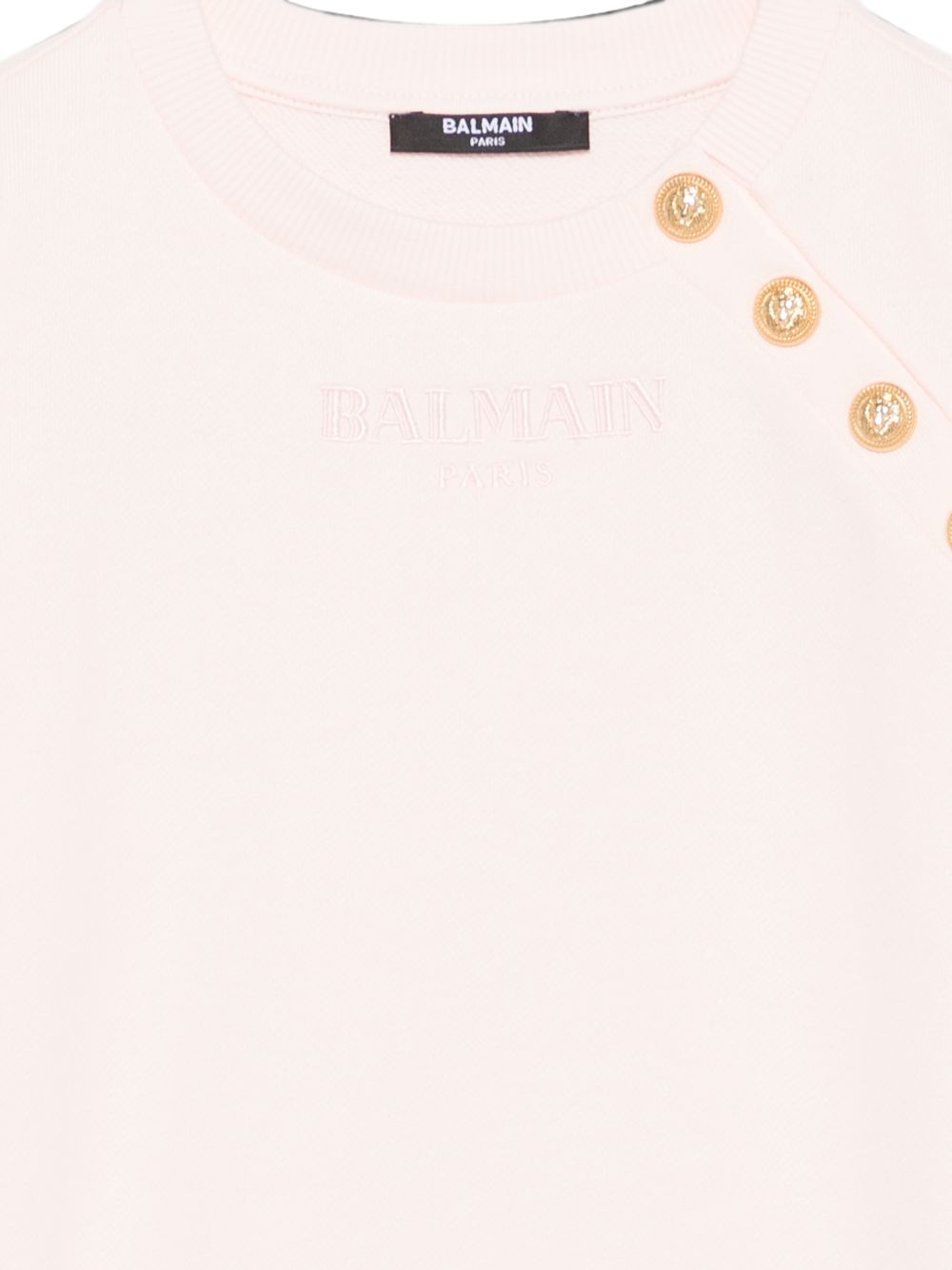 Felpa per bambina Balmain Kids rosa con bottoni decorati BZ4B30 Z3183 508OR BALMAIN KIDS 