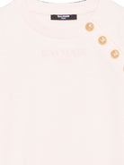 Felpa per bambina Balmain Kids rosa con bottoni decorati BZ4B30 Z3183 508OR BALMAIN KIDS 