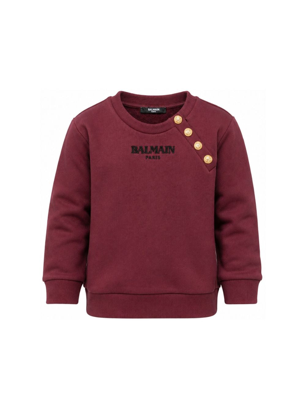 Felpa per bambino Balmain Kids bordeaux con dettaglio con bottoni oro BZ4I10 Z3183 530OR BALMAIN KIDS 