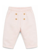 Leggings per neonata Balmain Kids rosa con bottoni color oro BZ6020 Z3183 508OR BALMAIN KIDS 