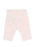Leggings per neonata Balmain Kids rosa con bottoni color oro BZ6020 Z3183 508OR BALMAIN KIDS 