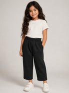 Pantaloni per bambina Balmain Kids neri con logo sul retro BZ6A80 Z3728 930BC BALMAIN KIDS 