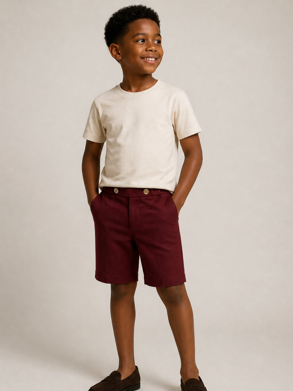 Shorts per bambino Balmain Kids rossi con vita elasticizzata BZ6A99 J0371 530OR BALMAIN KIDS 