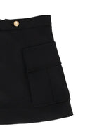 Gonna per bambina Balmain Kids nera con bottoni dorati con logo BZ7A21 I0196 930OR BALMAIN KIDS 