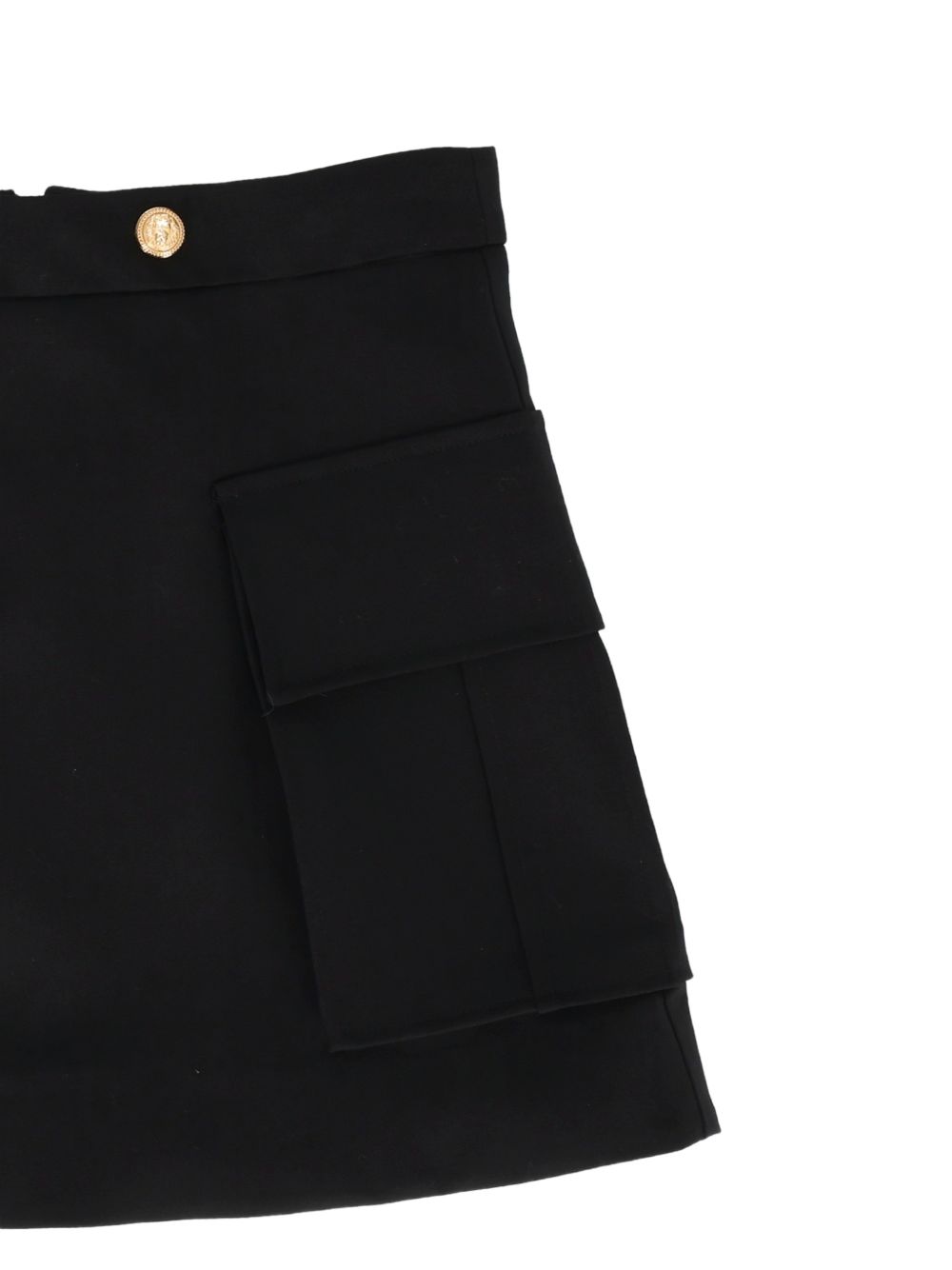 Gonna per bambina Balmain Kids nera con bottoni dorati con logo BZ7A21 I0196 930OR BALMAIN KIDS 