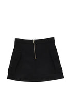 Gonna per bambina Balmain Kids nera con bottoni dorati con logo BZ7A21 I0196 930OR BALMAIN KIDS 