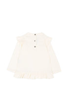 T-shirt per neonata Balmain Kids bianca con dettagli con volant BZ8010 Z3672 102NE BALMAIN KIDS 