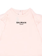 T-shirt per neonata Balmain Kids rosa con dettagli con volant BZ8010 Z3672 508NE BALMAIN KIDS 