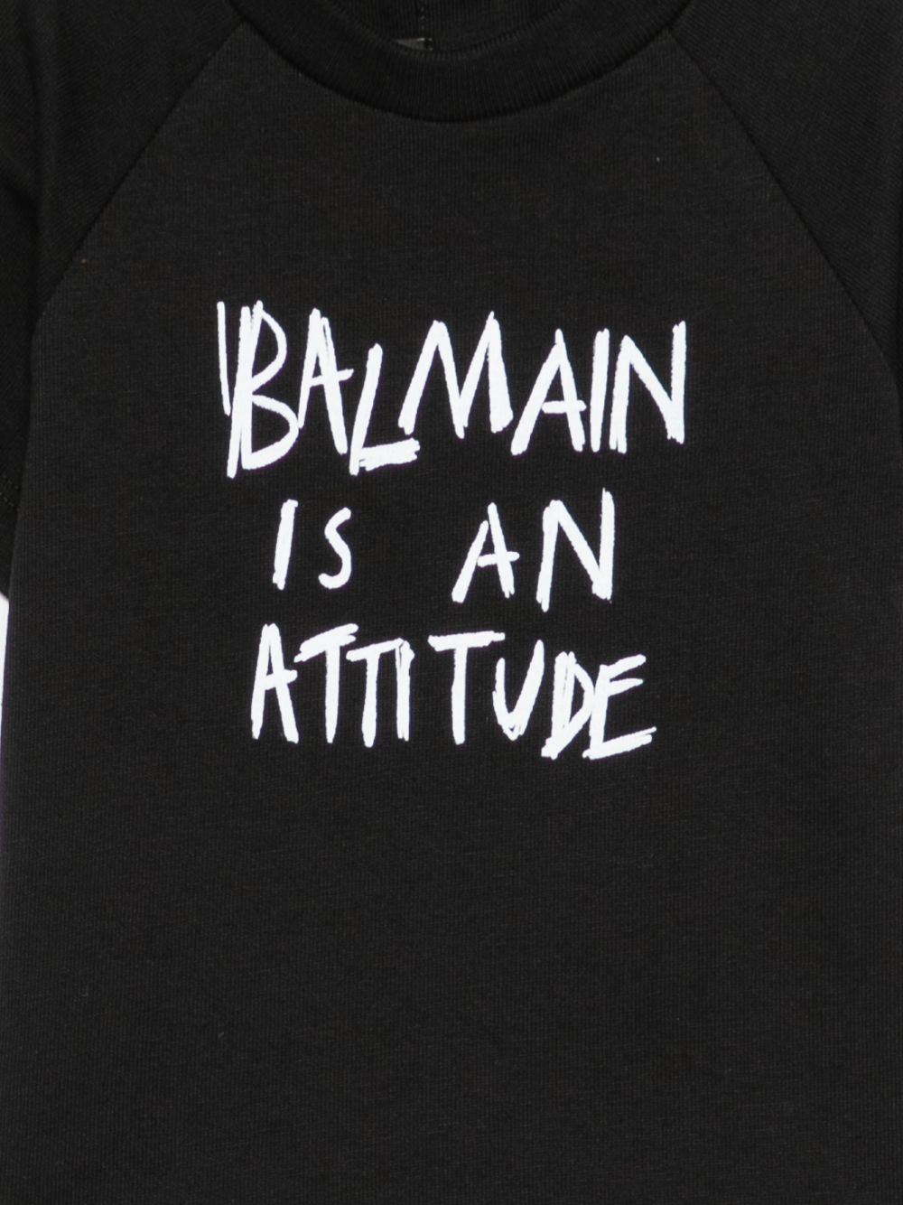 T-shirt per neonato Balmain Kids nera con scritta sul davanti BZ8301 Z3672 930BC BALMAIN KIDS 