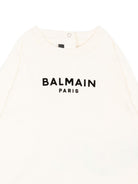 T-shirt per neonati Balmain Kids bianca con stampa logo BZ8310 Z3672 102NE BALMAIN KIDS 