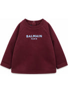 T-shirt per neonato Balmain Kids bordeaux con maniche reglan BZ8310 Z3672 530CE BALMAIN KIDS 