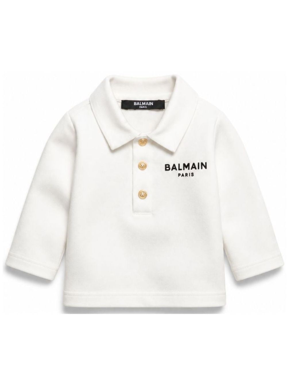 T-shirt per neonata Balmain Kids bianca con colletto stile polo BZ8330 Z3672 102NE BALMAIN KIDS 
