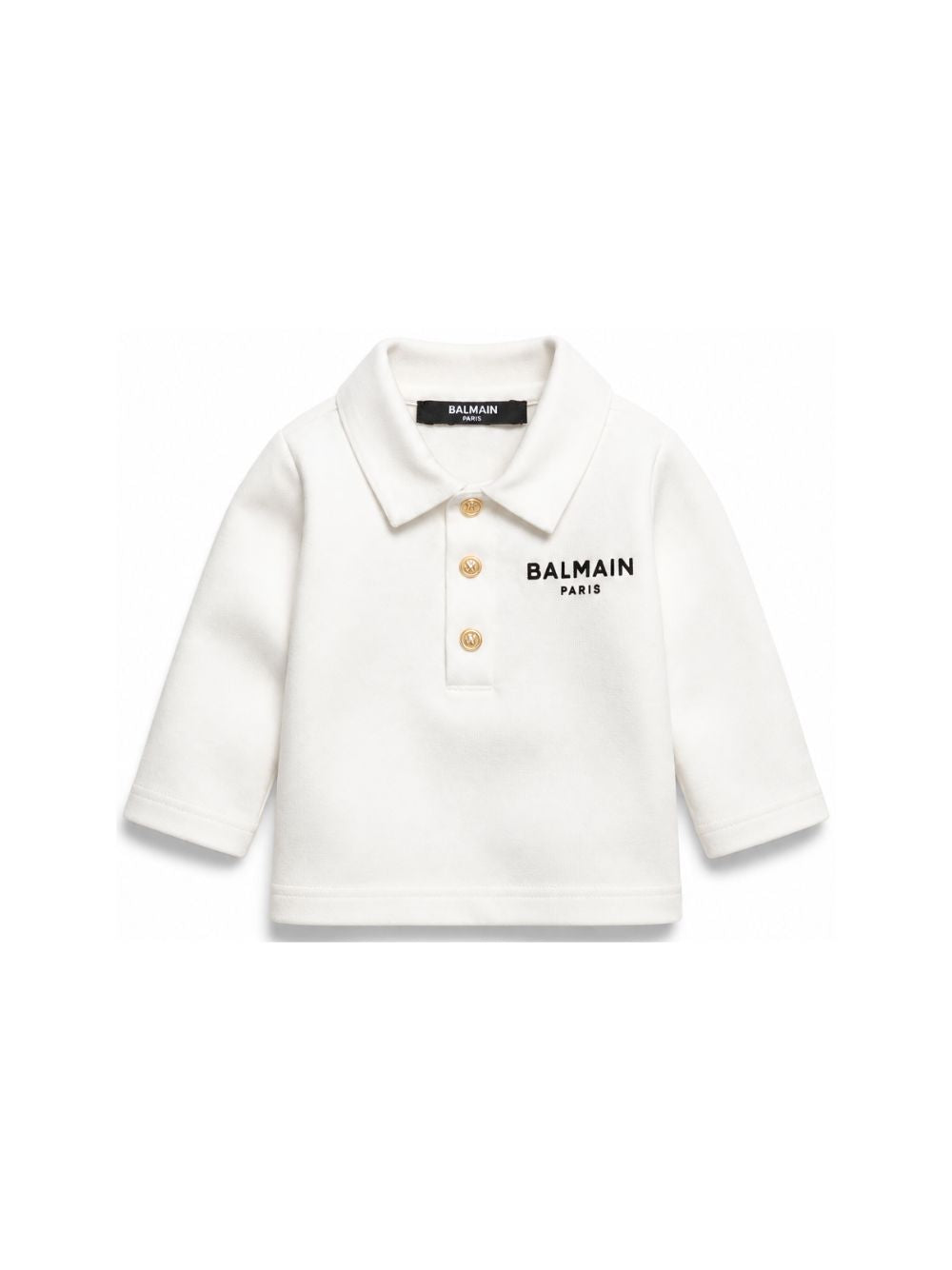 T-shirt per neonata Balmain Kids bianca con colletto stile polo BZ8330 Z3672 102NE BALMAIN KIDS 