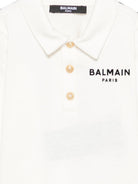 T-shirt per neonata Balmain Kids bianca con colletto stile polo BZ8330 Z3672 102NE BALMAIN KIDS 