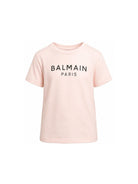 T-shirt per bambina Balmain Kids rosa con stampa logo sul davanti BZ8B61 Z3672 508NE BALMAIN KIDS 