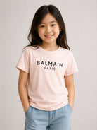 T-shirt per bambina Balmain Kids rosa con stampa logo sul davanti BZ8B61 Z3672 508NE BALMAIN KIDS 