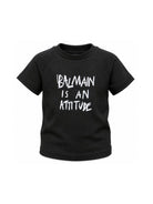 T-shirt per bambino Balmain Kids nera con scritta sul davanti BZ8H01 Z3672 930BC BALMAIN KIDS 