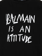 T-shirt per bambino Balmain Kids nera con scritta sul davanti BZ8H01 Z3672 930BC BALMAIN KIDS 