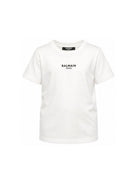 T-shirt per bambino Balmain Kids bianca con stampa logo sul davanti BZ8I11 Z3672 102NE BALMAIN KIDS 