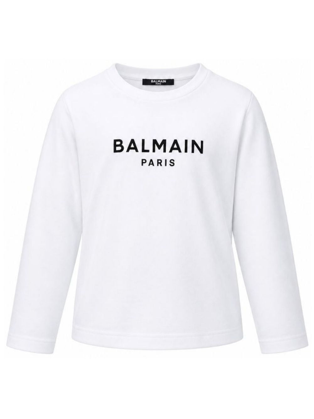T-shirt per bambino Balmain Kids bianca con dettaglio logo sul davanti BZ8I20 Z3672 100NE BALMAIN KIDS 