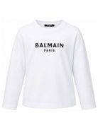 T-shirt per bambino Balmain Kids bianca con dettaglio logo sul davanti BZ8I20 Z3672 100NE BALMAIN KIDS 