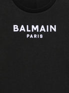 T-shirt per bambino Balmain Kids nera con dettaglio logo sul davanti BZ8I20 Z3672 930BC BALMAIN KIDS 