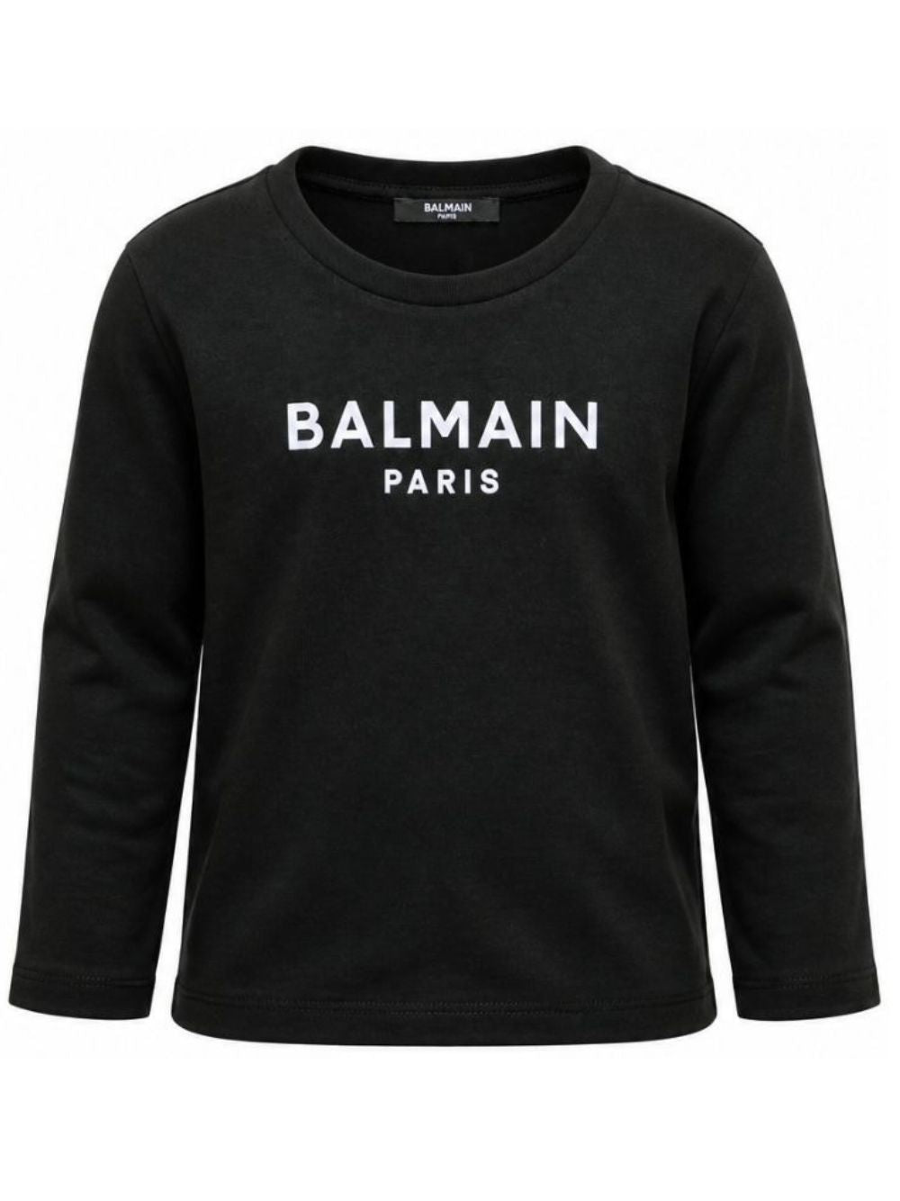 T-shirt per bambino Balmain Kids nera con dettaglio logo sul davanti BZ8I20 Z3672 930BC BALMAIN KIDS 