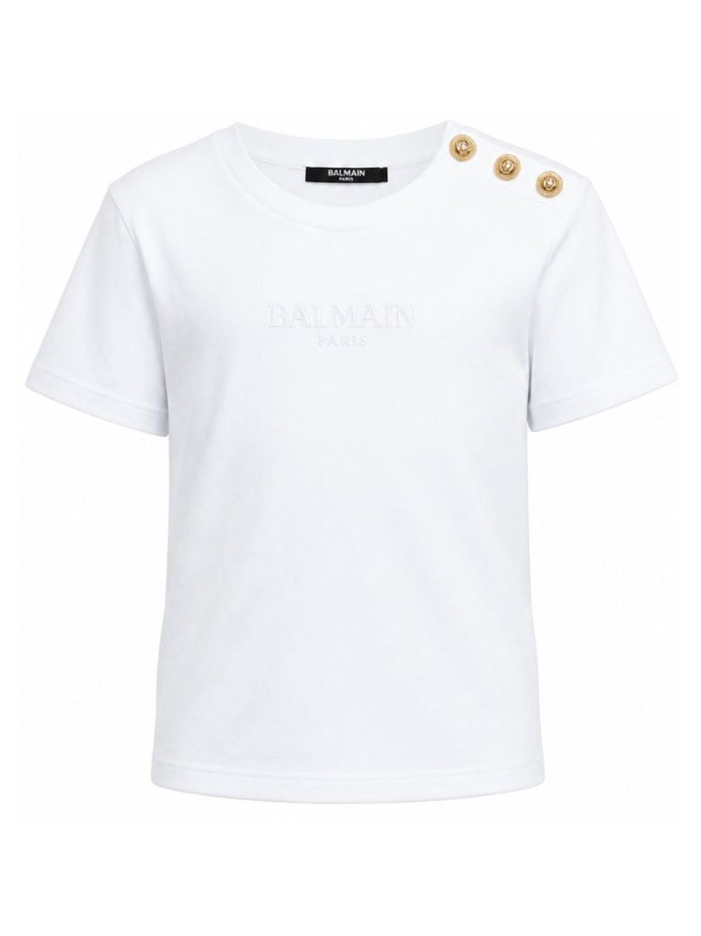 T-shirt per bambini Balmain Kids bianca con dettaglio bottoni sulla spalla BZ8I81 Z3672 100OR BALMAIN KIDS 