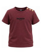 T-shirt per bambini Balmain Kids bordeaux con bottoni sulla spalla BZ8I81 Z3672 530OR BALMAIN KIDS 