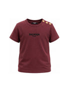 T-shirt per bambini Balmain Kids bordeaux con bottoni sulla spalla BZ8I81 Z3672 530OR BALMAIN KIDS 