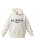 Felpa per bambino Balmain Kids bianca con logo sul davanti BZ9H00 Z3404 101GR BALMAIN KIDS 