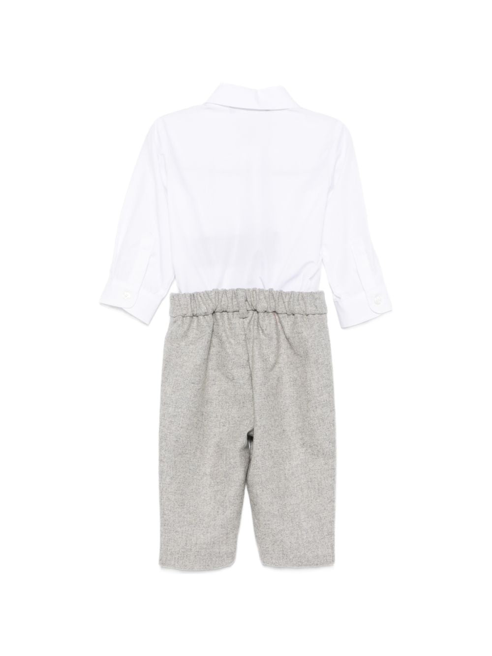 Completo per neonato Balmain Kids bianco e grigio con placca logo BZA300 I0341 806OR BALMAIN KIDS 