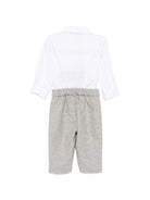 Completo per neonato Balmain Kids bianco e grigio con placca logo BZA300 I0341 806OR BALMAIN KIDS 