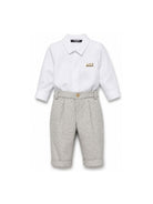 Completo per neonato Balmain Kids bianco e grigio con placca logo BZA300 I0341 806OR BALMAIN KIDS 