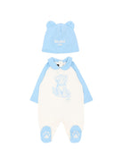 Set tutina e cappellino per neonato Balmain Kids azzurro con stampa grafica tigre sul davanti BZB330 Z3672 102CE BALMAIN KIDS 