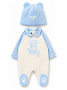 Set tutina e cappellino per neonato Balmain Kids azzurro con stampa grafica tigre sul davanti BZB330 Z3672 102CE BALMAIN KIDS 