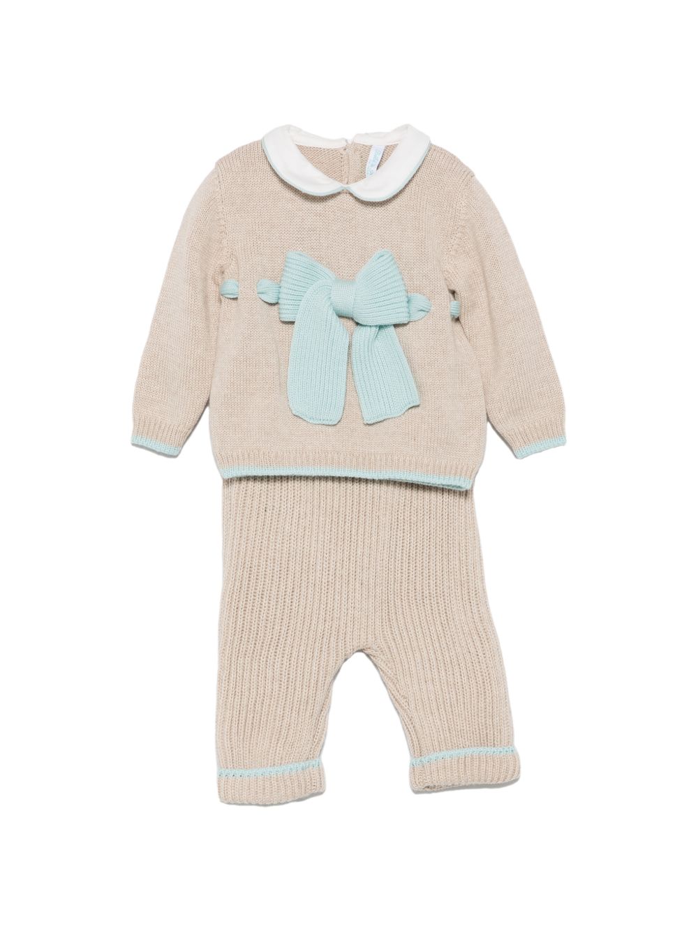 Set maglione e pantaloni per neonati  Bebé Di Almy beige con colletto alla Peter Pan 2P58 3900 BEBE' DI ALMY KIDS 