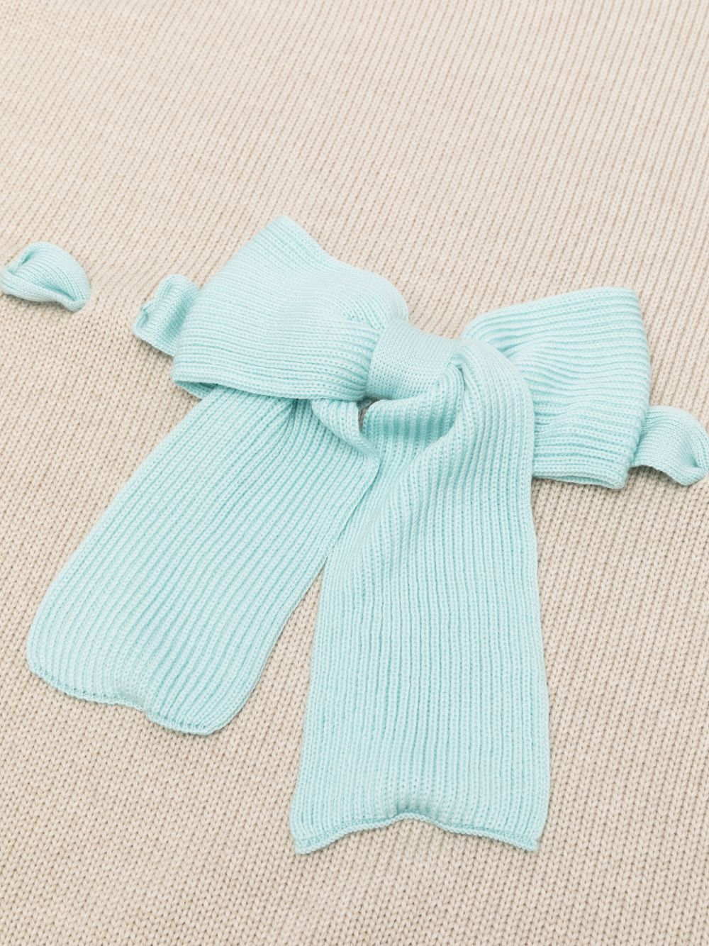 Coperta per neonata Bebè di Almy beige con dettaglio fiocco E58 3900 BEBE' DI ALMY KIDS 