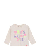 T-shirt per neonata Billieblush Kids beige con stampa grafica sul davanti U22243 121 BILLIEBLUSH KIDS 