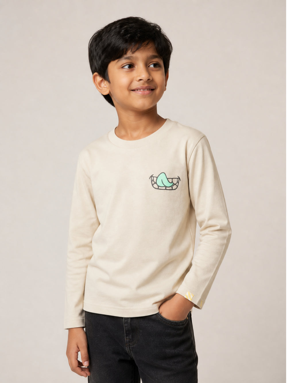 T-shirt per bambino Billieblush beige con stampa grafica U22298 23E BILLIEBLUSH KIDS 