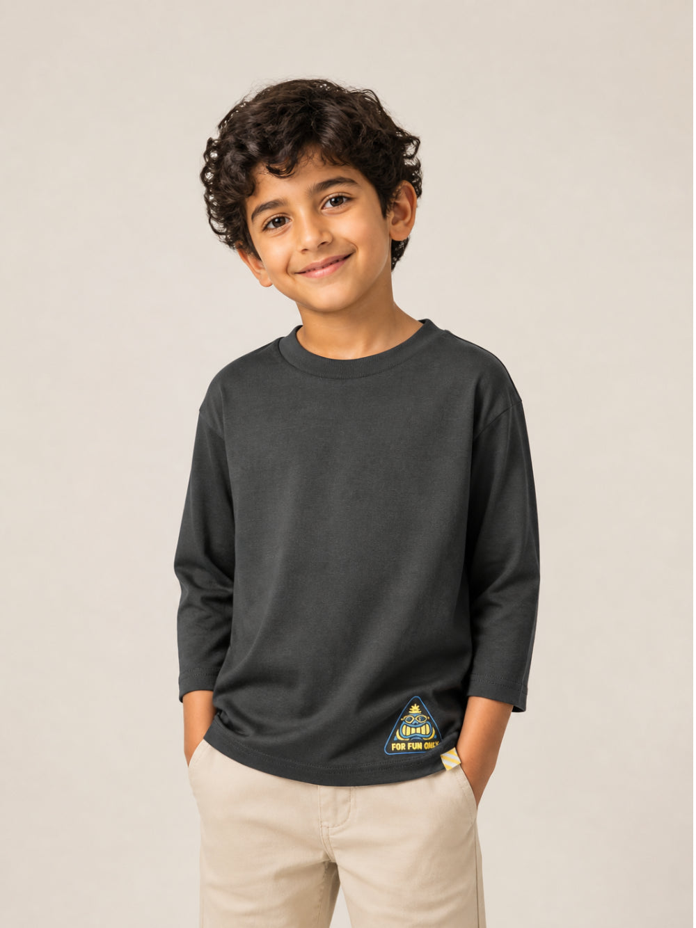 T-shirt per bambino Billieblush grigia con stampa grafica sul retro U22302 062 BILLIEBLUSH KIDS 