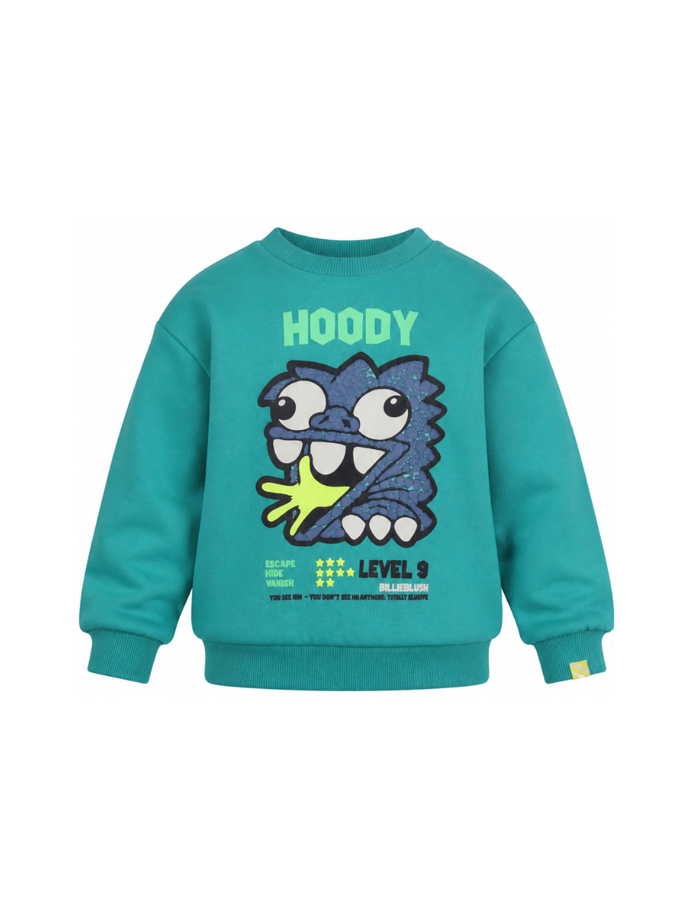 Felpa per bambino Billieblush Kids verde con stampa grafica sul davanti U22312 70D BILLIEBLUSH KIDS 