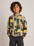 Giubbino per bambino Billieblush Kids beige con stampa grafica all-over U22320 23E BILLIEBLUSH KIDS 