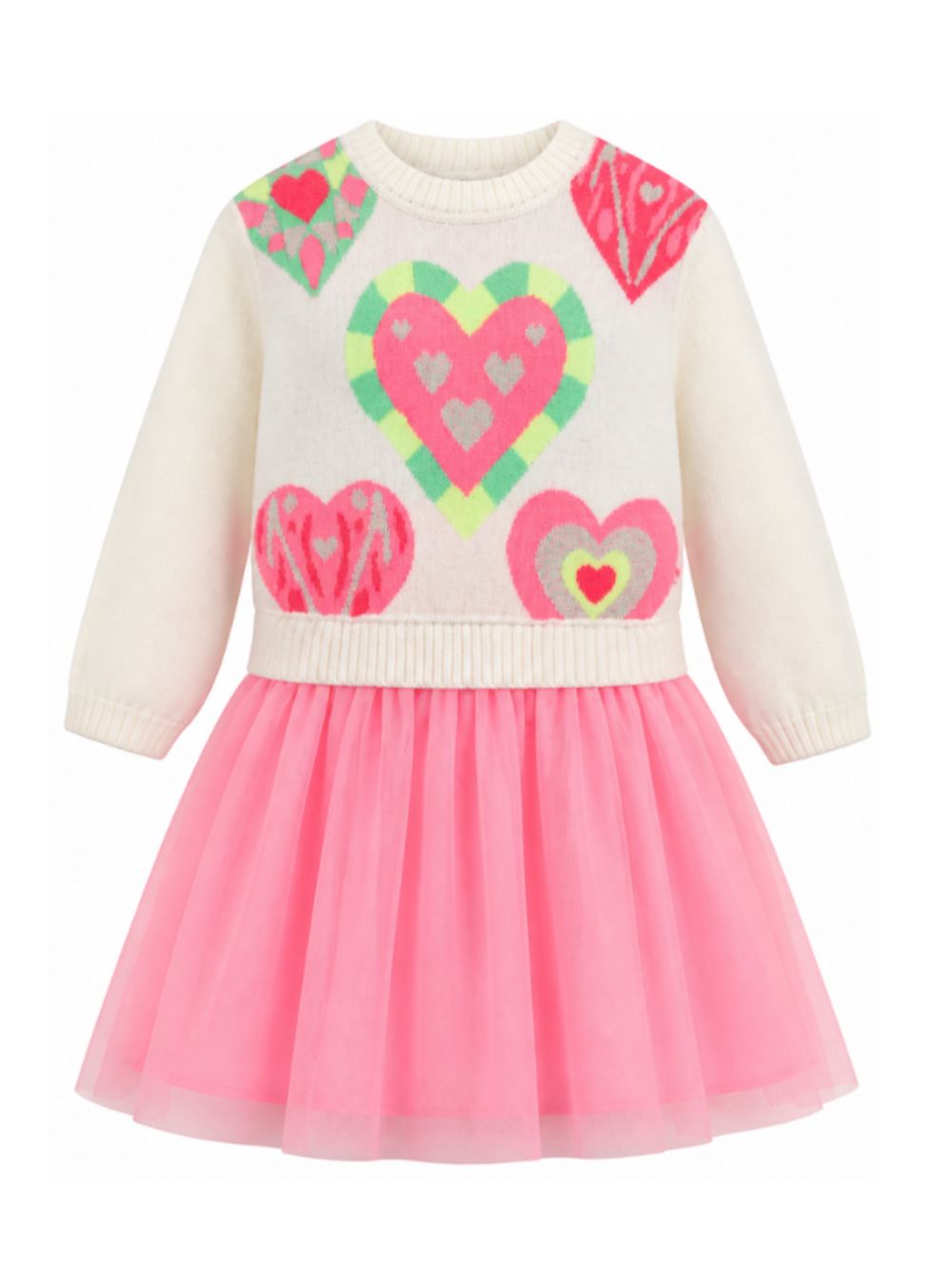 Abito per bambina Billiblush Kids multicolore con decorazioni a cuore U22347 462 BILLIEBLUSH KIDS 